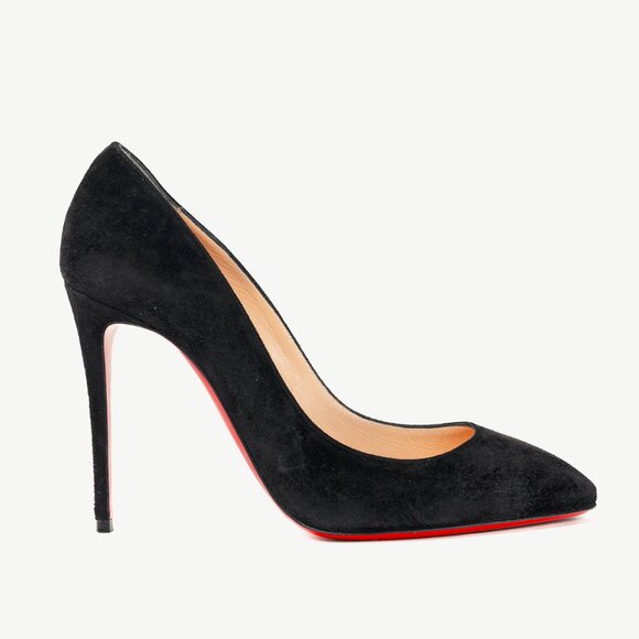 Christian Louboutin Eloise 100 Black Veau Velours Pointed-Toe Pumps